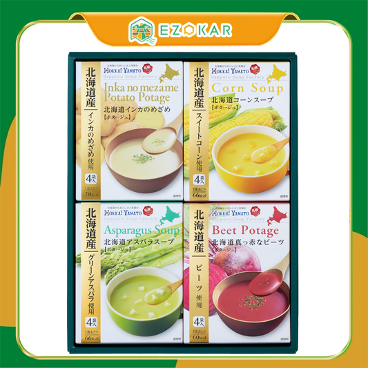 【北海道日本直送】 北海大和 北海道湯品禮盒 馬鈴薯/甜玉米/蘆筍/甜菜根 × 12